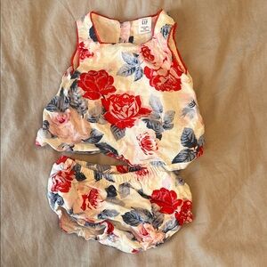 GAP Red and Blue Floral Outfit